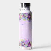Bouteille D'eau Fleurs mignonnes et papillons sur violet (Plage)