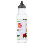 Bouteille D'eau Fleurs motif sur gris (Droite)