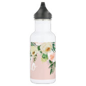 Bouteille D'eau Fleurs Pastel Rose Moderne Bonjour Et Vous Nom (Droite)