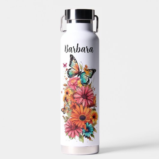 Bouteille D'eau Fleurs Personnalisées (Avant)
