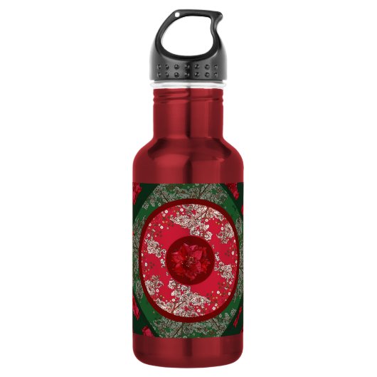 Bouteille D'eau Fleurs pour Noël (Devant)