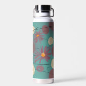 Bouteille D'eau Fleurs roses et blanches rétro (Arrière)