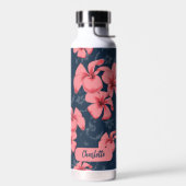 Bouteille D'eau Fleurs roses hawaïennes mignonnes motifs floraux (Gauche)
