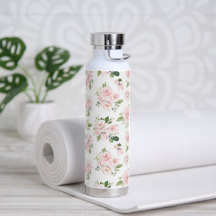 Bouteille D'eau Fleurs roses, Roses roses, Fleurs Aquarelles