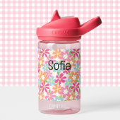 Bouteille D'eau Fleurs roses Toddler Personnaliser Nom Durable