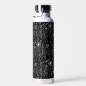 Bouteille D'eau Fleurs sauvages à main noire et blanche (Plage)