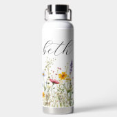 Bouteille D'eau Fleurs sauvages avec nom (Plage)