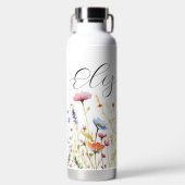 Bouteille D'eau Fleurs sauvages avec nom (Avant)