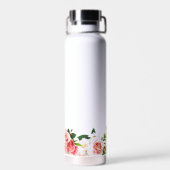 Bouteille D'eau Fleurs sauvages botaniques féminins avec Monogramm (Arrière)