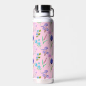 Bouteille D'eau Fleurs sauvages délicats dans le rose clair. Perso (Arrière)