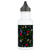 Bouteille D'eau Fleurs sauvages en noir (Gauche)