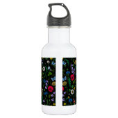 Bouteille D'eau Fleurs sauvages en noir (Dos)