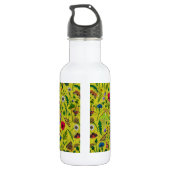 Bouteille D'eau Fleurs sauvages et papillons de nuit en vert (Dos)