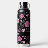 Bouteille D'eau Fleurs sauvages mignons avec nom (Plage)