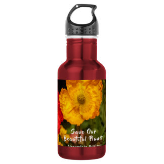 Bouteille D'eau Fleurs Sauvons Notre Planète Fleurs Nature Personn
