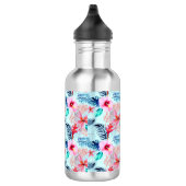 Bouteille D'eau Fleurs tropicales roses (Droite)