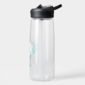 Bouteille D'eau fleurs turquoise romantique (Gauche)