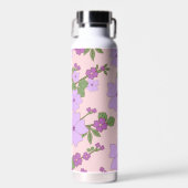 Bouteille D'eau Fleurs Violettes, Modèle Floral, Motif De Fleurs (Avant)