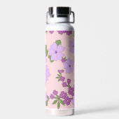 Bouteille D'eau Fleurs Violettes, Modèle Floral, Motif De Fleurs (Arrière)