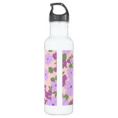 Bouteille D'eau Fleurs Violettes, Modèle Floral, Motif De Fleurs (Dos)