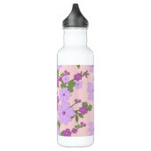 Bouteille D'eau Fleurs Violettes, Modèle Floral, Motif De Fleurs (Gauche)