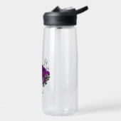 Bouteille D'eau Fleurs violettes romantiques verdure (Gauche)