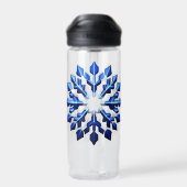 Bouteille D'eau Flocon de Neige Bleu Détaille (Arrière)