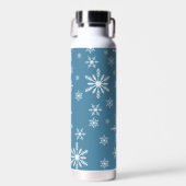 Bouteille D'eau Flocon de neige de Noël en bleu (Avant)