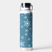 Bouteille D'eau Flocon de neige de Noël en bleu (Arrière)