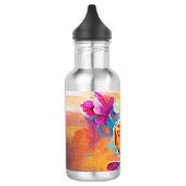 Bouteille D'eau Floral Abstract Art Orange Red Blue Flowers (Gauche)