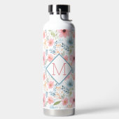 Bouteille D'eau Floral avec Monogramme (Droite)