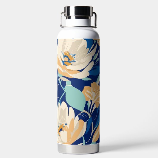 Bouteille D'eau Floral avec Monogramme (Plage)