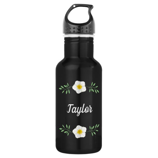 Bouteille D'eau Floral blanc (Devant)