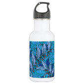 Bouteille D'eau Floral bleu ancien Boho moderne (Devant)