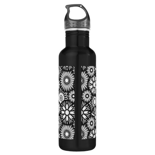 Bouteille D'eau Floral noir et blanc (Dos)