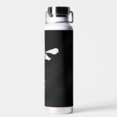 Bouteille D'eau floral noir et blanc minimal (Arrière)