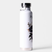 Bouteille D'eau Floral noir et rose personnalisé (Plage)