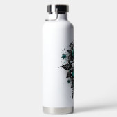 Bouteille D'eau Floral noir et Turquoise (Droite)