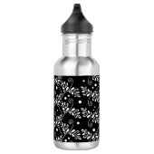 Bouteille D'eau Floral noir rétro (Droite)