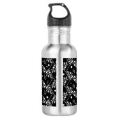 Bouteille D'eau Floral noir rétro (Dos)