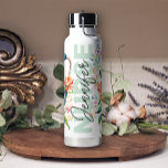 Bouteille D'eau Floral Nurse Girl Ajouter le nom Tumbler Water Bot<br><div class="desc">Bouteille d'eau infirmière.</div>