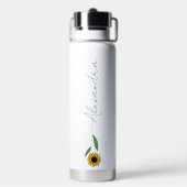 Bouteille D'eau Floral Personnalisé Votre Nom (Arrière)