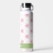 Bouteille D'eau Floral rose vert personnalisé (Arrière)