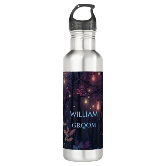 Bouteille D'eau Floral Spray Fantasy Art Wedding GROOM (Devant)