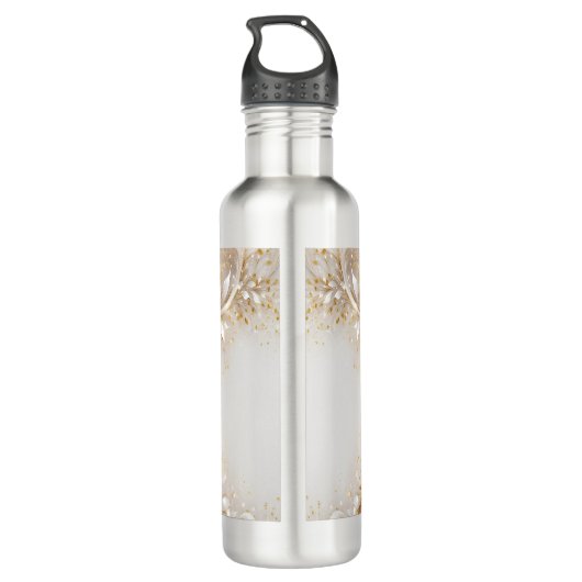 Bouteille d'eau florale en or blanc (Dos)