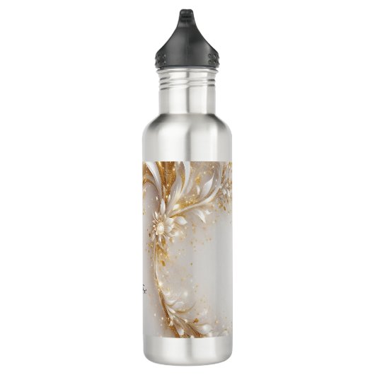 Bouteille d'eau florale en or blanc (Droite)