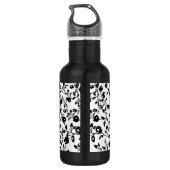 Bouteille d'eau florale gothique noir et blanc ave (Dos)