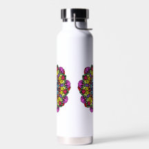 Bouteille d'eau florale Mandala