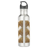 Bouteille d'eau florale ornée d'or moderne (Dos)