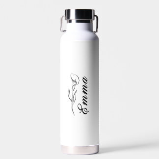 Bouteille d'eau florale personnalisée avec votre n